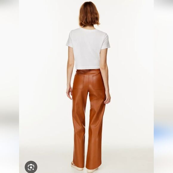 Wilfred Free Lucy Vegan Leather Utility Pants Chestnut Brown Size 10 - Picture 1 of 14